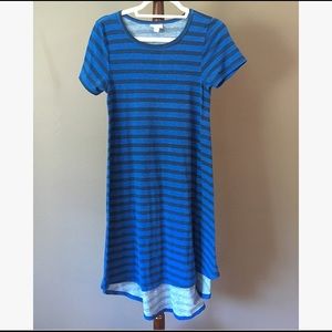 LuLaRoe Carly blue black stripes (fits like S/med)